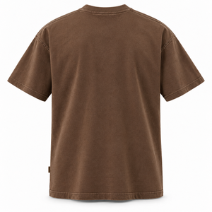 เสื้อยืดเอิร์ธบราวน์เฮฟวี่เวท 280 GSM ผ้าฝ้ายออร์แกนิกย้อมสีแบบ Garment Dyed ซักแล้ว ทรงหลวมสำหรับผู้ชาย เสื้อยืดสำหรับทำงาน - Product Image 2