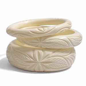 Brazalete de Resina Tallada, Estilo Retro Vintage, Joyería Hecha a Mano, Ideal para Uso Diario o Ocasiones Especiales - Product Image 2