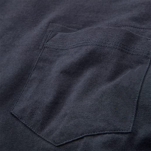 Camiseta de Algodón de Manga Corta Azul Marino para Hombre con Bolsillo en el Pecho, Corte Regular, Estilo Casual, Cuello Redondo, Color Sólido - Product Image 6