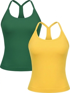 Women <b>Tank</b> <b>Top</b> Racerback Sleeveless Regular Fit Geometric Pattern Breathable Front Yoga Fitness Casual Wear Wholesale OEM ODM - Product Image 2