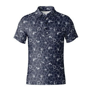 Camiseta Polo de Fabricación OEM, Poliéster y Elastano, Tejido de Punto, Estampada, Transpirable, Corte Ajustado para Hombre, Camiseta de Golf de Manga Corta, Sublimación Personalizada - Product Image 2