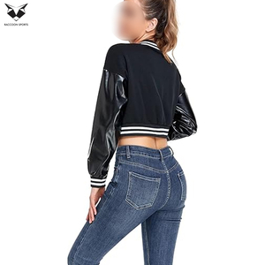 OEM ODM Street Style <b>Letter</b> Embroidery Fleece Lining Long Sleeve Stand Collar Lightweight Casual College Baseball <b>Jacket</b> For <b>Men</b> - Product Image 2