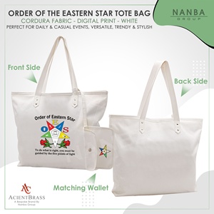Sacs fourre-tout blancs imperméables Masonic Eastern Star avec broderie et fermeture éclair, fabrication OEM ODM sur mesure - Product Image 2