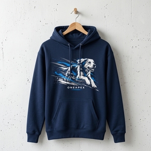 Custom Navy Blue <b>Dog</b> Graphic Pullover Hoodie Men's Casual Sportswear Sweatshirt <b>Hooded</b> Top OEM ODM Wholesale Manufacturer - Product Image 5