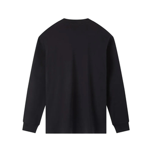 เสื้อสเวตเชิ้ตแขนยาวคอกลมสีดำสำหรับผู้ชาย ทรงปกติ สไตล์ลำลอง สีพื้น ดีไซน์เรียบง่าย - Product Image 2
