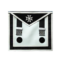 Tablier de Grand Maître de la Franc-Maçonnerie de Malte, Réglementation de Malte, Broderie Argentée, pour Maître Maçon Droitier du Collège de Frères