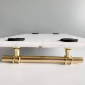 Bandeja de Mármol Natural de Lujo con Asas Metálicas, Organizador de Baño para Cosméticos, Joyas, Perfumes, Decoración de Encimera - Product Image 6