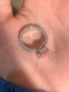 Bagues de fiançailles personnalisées en argent sterling 925 avec diamants de laboratoire taille radiant couleur rose, bijoux de mode haut de gamme pour femmes - Product Image 5