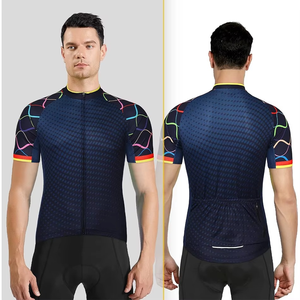 Maillots de cyclisme unisexes imprimés tendance, fermeture éclair intégrale, 100 % polyester, qualité supérieure, séchage rapide, respirant - Product Image 2