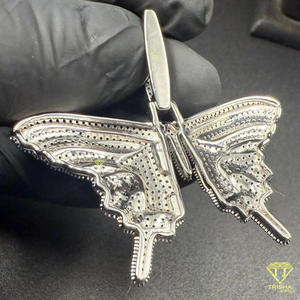 จี้รูปนกสีดำประดับเพชร VVS Lab Diamond เงินแท้ 925 สไตล์ฮิปฮอป - Product Image 4