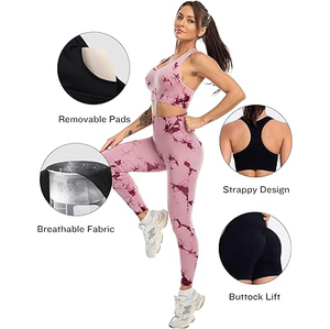 SALSPOR Ensemble d'entraînement 3 pièces grande taille pour femmes avec leggings rehausseurs de fesses en Spandex/Nylon et soutien-gorge de sport à maintien élevé - Product Image 5