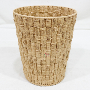Panier à linge en jacinthe d'eau tressé à la main, corbeille à déchets durable en papier pour la maison, le bureau et le rangement du linge - Product Image 1