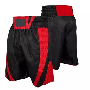 Shorts de boxe sur mesure de haute qualité, taille élastique, toile, meilleur matériau pour un style de combat décontracté, motif uni - Product Image 2