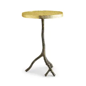 Centre de table rond en métal poli, moderne et fait main, respectueux de l'environnement, pour la décoration de table de luxe à la maison, sûr et adapté aux fêtes, Zahid Exports - Product Image 1