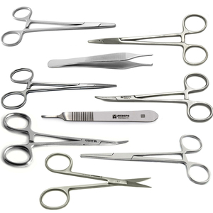 Instrumentos Quirúrgicos de Acero Inoxidable de Alta Calidad para Cirugía Menor: Pinzas Hemostáticas Kelly, Tijeras para Iris, Pinzas Adson, Bisturí - Product Image 1