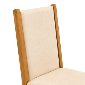 Ensemble de salle à manger ARTERRA de luxe écologique en teck, table carrée sur piétement, chaises rembourrées modernes - Product Image 4