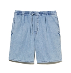 Pantalones Cortos de Mezclilla para Hombre, Corte Recto, Cintura Media, con Cordón, Casuales, para Verano, Transpirables, de Algodón, Lavado Medio - Product Image 5