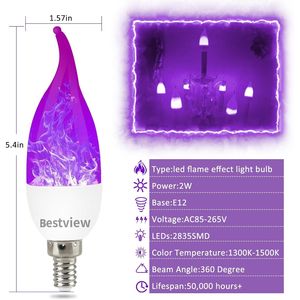 Bombilla LED Inteligente con Efecto de Llama, Base E12, Tipo Vela, 3 Modos de Parpadeo, Luces de Navidad para Halloween - Product Image 4
