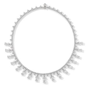 Luxury White Gold Diamond <b>Choker</b> Necklace Pear Cut Water Drop Women Wedding Jewelry - Product Image 1