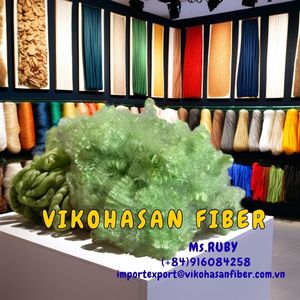 วัสดุยัดไส้โพลีเอสเตอร์รีไซเคิล 100% ซิลิโคนเคลือบ 7D-HS สีเขียว VIKOHASAN แบบกลวง ป้องกันการเป็นขุย ทนต่อการเสียดสี - Product Image 2