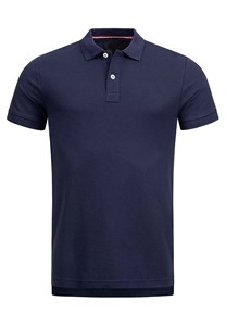 Men's Navy <b>Blue</b> Short Sleeve <b>Polo</b> <b>Shirt</b> Cotton Pique Knitted Casual Solid Color Breathable Regular Fit - Product Image 6
