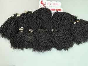 2025 producto caliente para PIXIE CURLY 100% extensiones de cabello humano alineadas con cutícula cruda rizada de alta calidad al por mayor hinchable - Product Image 4