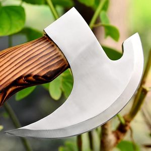 Hache à pizza de qualité industrielle, forgée à la main, sur mesure, style viking, avec manche en bois, acier au carbone, fourreau en cuir - Product Image 2