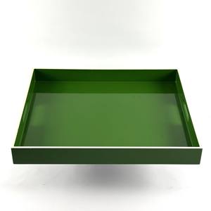 ถาดแลคเกอร์ MDF ทรงสี่เหลี่ยมผืนผ้ามันวาวพร้อมที่จับถาดเสิร์ฟทำมือสำหรับตกแต่งบ้านและบนโต๊ะอาหาร - Product Image 2