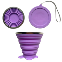 Gobelet pliable multifonctionnel de 260 ml en silicone durable pour les voyages