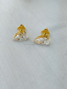 Boucles d'oreilles clous en diamant taille princesse cultivé en laboratoire, or rose 10K/14K/18K, halo carré, bijoux de luxe pour mariage pour femme - Product Image 3