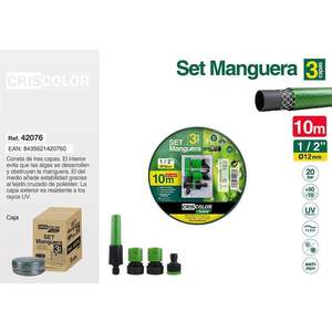 Ensemble de tuyaux et enrouleurs de jardin 10M MANGUERA CON ACC 1/2 - Product Image 3