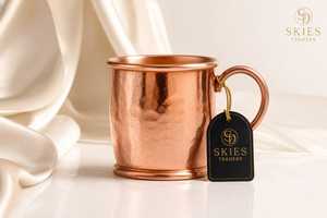 Mug Moscow Mule en cuivre pur finition antique avec poignée en laiton courbée – Verre à cocktail et bière en métal massif, vente en gros - Product Image 6