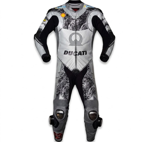 ชุดแข่งรถจักรยานยนต์แบบชิ้นเดียว Jack Miller MotoCP Rucati ระดับมืออาชีพ พร้อมเกราะป้องกัน CE ระดับ 2 แบบจั๊มสูท/ชุดแข่ง - Product Image 1