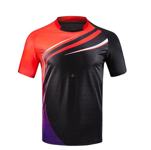 T-shirt de sport à manches courtes pour homme, impression par sublimation, motif uni, séchage rapide, polyester, coupe classique, col en V, 400 grammes, écologique - Product Image 1