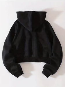 Sudadera Corta Negra de Moda al por Mayor con Cremallera Frontal Transpirable para Mujer - Precio Económico, Tendencia y Estilo - Product Image 2