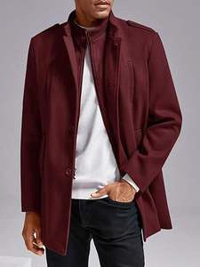 Elegant <b>Men's</b> Wool Blend Trench <b>Coat</b> Winter Jacket Warm Long Overcoat for Autumn Streetwear Casual & Formal Outerwear Wholesale - Product Image 6