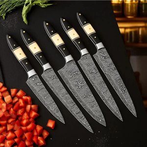 Ensemble de couteaux de chef Damas professionnels pour la cuisine, manche en os, fabrication artisanale, usine OEM - Product Image 2