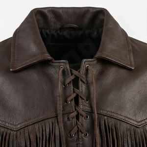 Veste de moto pour homme NAI--0494A, style droit, franges et lacets, design élégant, équipement de conduite, couleur personnalisable - Product Image 4