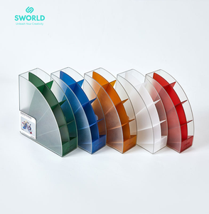 SWORLD PP Plastic Round <b>Pen</b> Holder Desktop Organizer Multi-Purpose Stationery Storage <b>Box</b> Factory Direct - Product Image 5