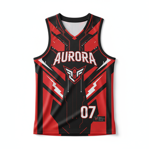 Maillot de basket-ball en maille respirante personnalisable, unisexe, col en V court, séchage rapide, nom d'équipe personnalisé, marque, 100% polyester - Product Image 6