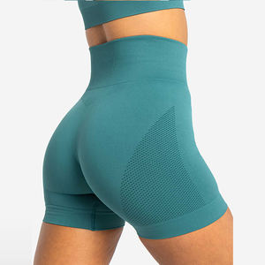 Shorts de sport pour femmes, personnalisables avec logo OEM, respirants, séchage rapide, taille mi-haute élastique, pour l'été, la course et la gym - Product Image 4