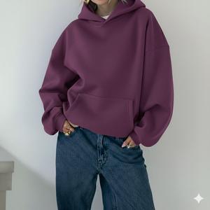 Sudadera de cuello redondo para venta al por mayor, de alta calidad, lisa, teñida, de felpa, blanca, de algodón, personalizable. - Product Image 2