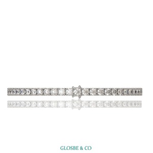Bracelet tennis Glosbe & Co en moissanite synthétique (cultivée en laboratoire) de 3,5 mm, diamant rond, pour usage quotidien, style classique vietnamien, en argent sterling - Product Image 1
