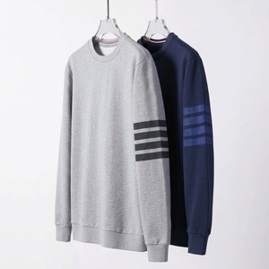 เสื้อสเวตเชิ้ตคอกลมผู้ชาย สีพื้น ผ้าถัก ทรงปกติ สวมใส่สบายๆ สำหรับฤดูใบไม้ร่วง ผลิตจากผ้าฝ้าย 100% ระบายอากาศได้ดี - Product Image 3