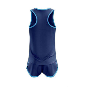 Conjunto Deportivo para Mujer, Color Azul Marino, Sin Mangas, Transpirable, Cuello Redondo, Cintura Elástica, para Todas las Temporadas - Product Image 3