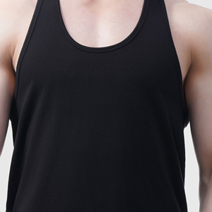 Men's <b>Black</b> 100% Cotton V-Neck Tank Top Solid <b>Knitted</b> Breathable Casual <b>Vest</b> - Product Image 6
