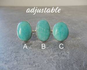 Amazonite <b>Ring</b> Sterling Silver Adjustable Blue Green Gemstone <b>Ring</b> Calming <b>Crystal</b> Jewelry Gift For Her - Product Image 3