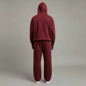 Sudadera con capucha y cremallera de un cuarto de cuello, de algodón y poliéster, con estampado personalizado, y chándal deportivo de alto gramaje liso para hombre - Product Image 2