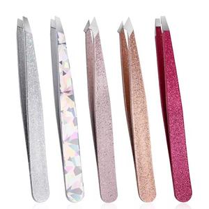 Pinzas para Pestañas de Acero Inoxidable con Puntas Suaves, Herramientas de Maquillaje de Precisión, Acabado Brillante, Juego Multicolor - Product Image 1