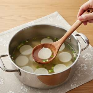 Ensemble d'ustensiles en bois d'acacia avec support, outils de cuisine naturels - Product Image 5